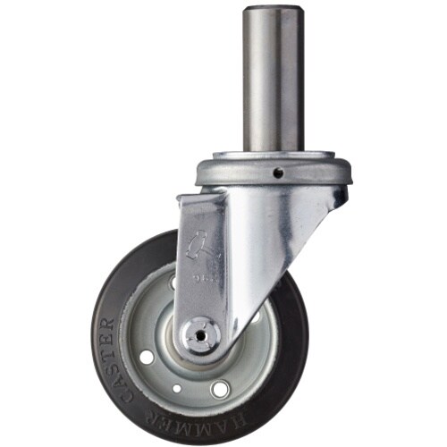 ハンマー 差込み旋回式ゴム車輪 100mm