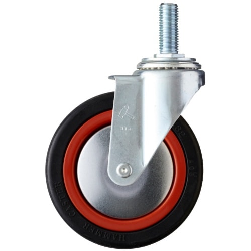 ハンマー ねじ込み旋回式ゴム車輪(ナイロンホイール