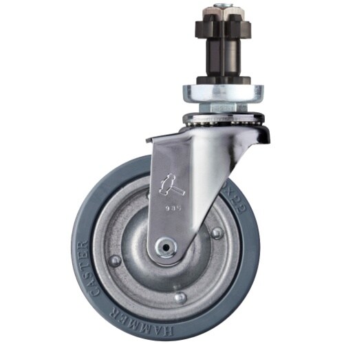 ハンマー パイプ差込み旋回式ゴム車輪(スチールホイ