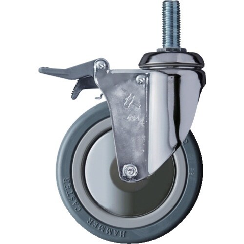 ハンマー ねじ込み旋回式ゴム車輪(ナイロンホイール