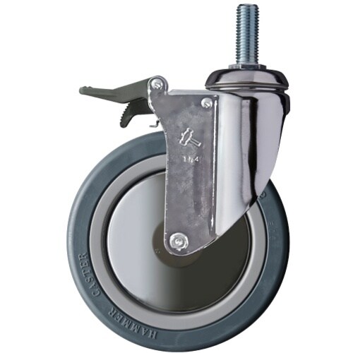 ハンマー ねじ込み旋回式ゴム車輪(ナイロンホイール