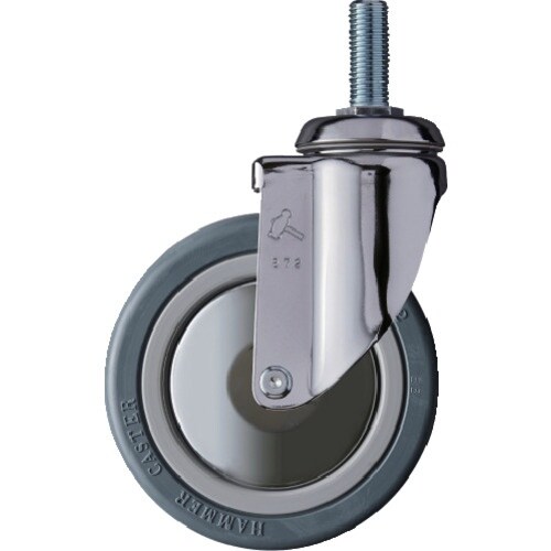 ハンマー ねじ込み旋回式ゴム車輪(ナイロンホイール