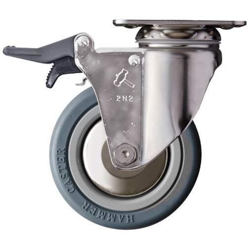 ハンマー オールステンレス旋回式ゴム車輪 100m