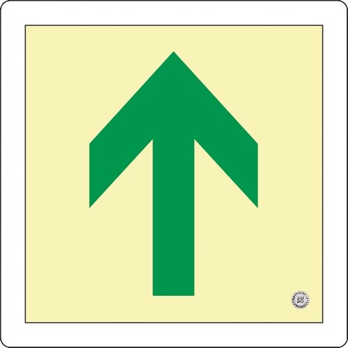 緑十字 中輝度蓄光避難誘導標識 ↑矢印 床16 3