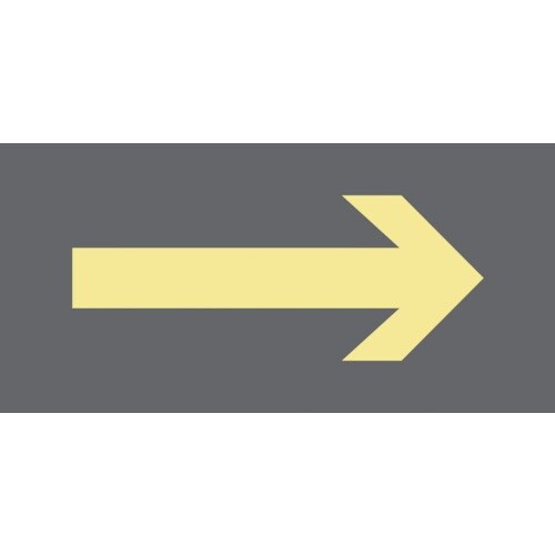 緑十字 船舶用蓄光標識 →矢印 船1901 55×