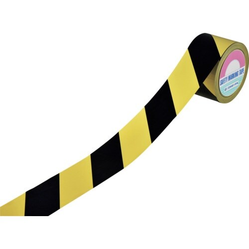 緑十字 バリケードテープ(標識テープ) 黄/黒 B