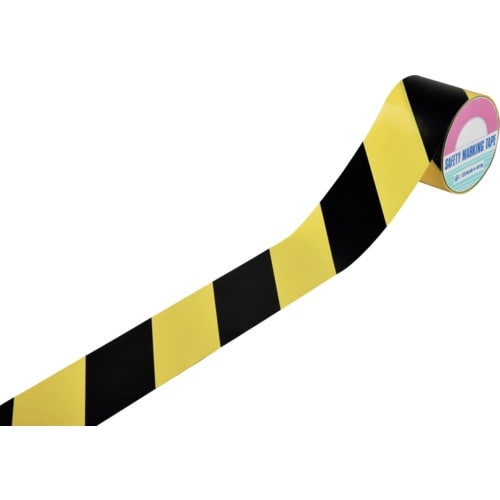 緑十字 バリケードテープ(標識テープ) 黄/黒 B
