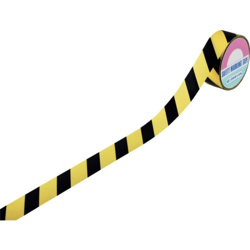 緑十字 バリケードテープ(標識テープ) 黄/黒 B