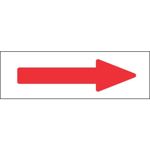 緑十字 配管方向表示ステッカー →赤矢印 特貼矢0