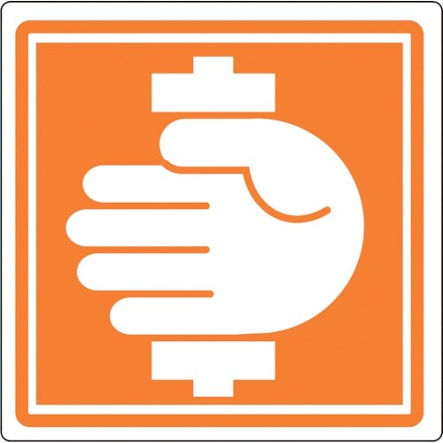 緑十字 PL警告ステッカー 挟まれに注意 PL−1