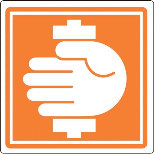 緑十字 PL警告ステッカー 挟まれに注意 PL−1