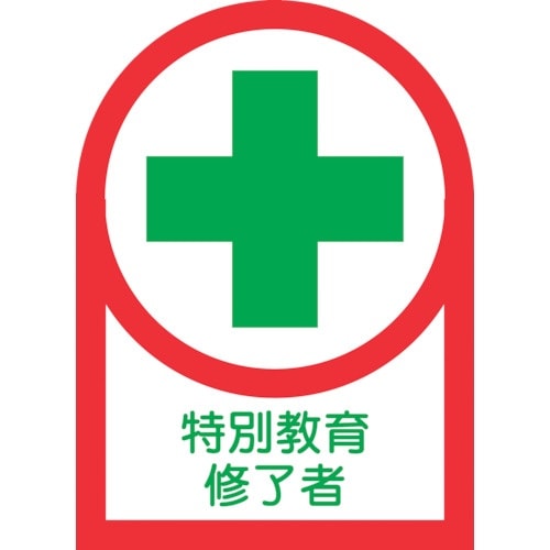 緑十字 ヘルメット用ステッカー 特別教育修了者 H