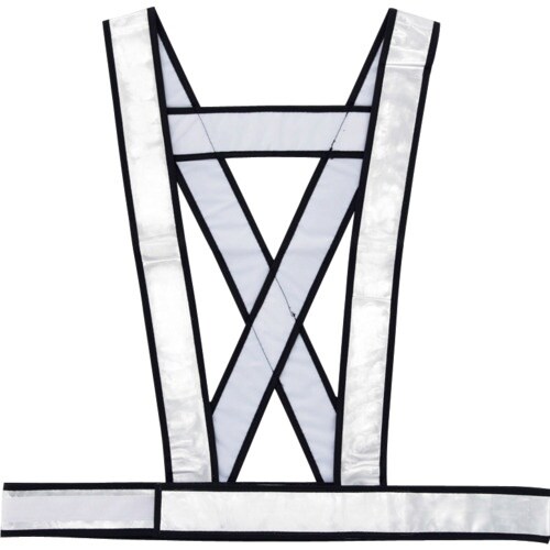 緑十字 安全ベスト(発光帯) 白反射タイプ フリー