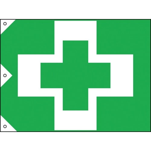 緑十字 安全衛生旗 900×1350mm 布製