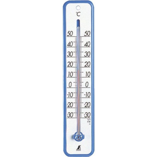 シンワ 寒暖計 プラスチック製 30cmブルー