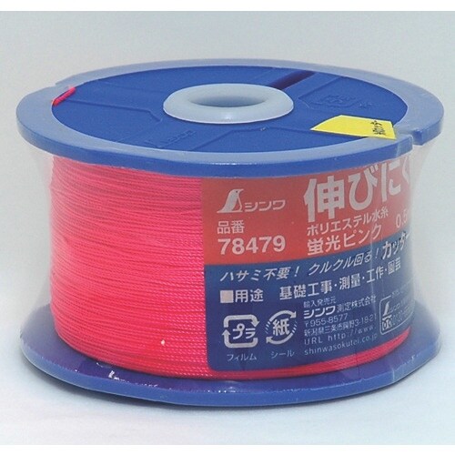 シンワ ポリエステル水糸 リール巻蛍光ピンク 細