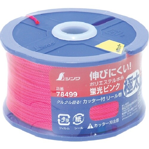 シンワ ポリエステル水糸 リール巻蛍光ピンク 極太