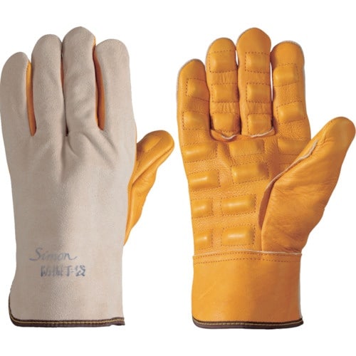 シモン 牛本皮防振手袋ショックレス ベージュ 41