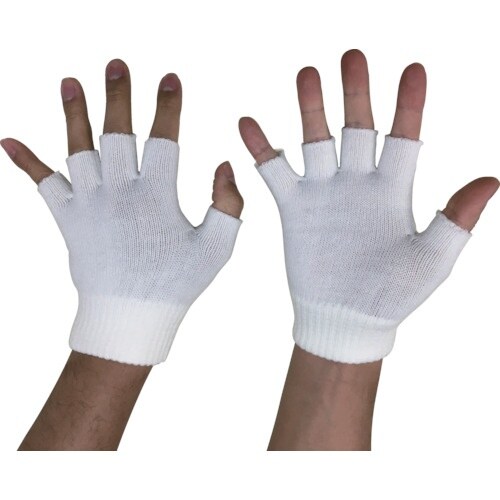 勝星 のびのびマジック手袋指切(ボツなし) 白