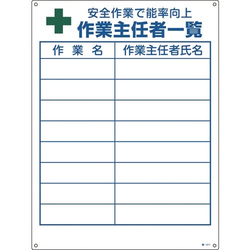 緑十字 作業主任者職務標識 作業主任者一覧 職−5
