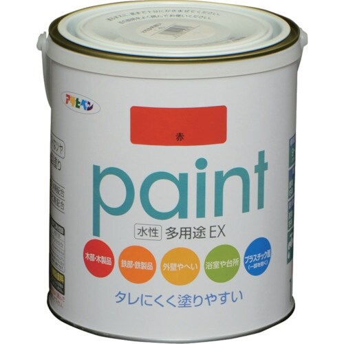 アサヒペン 水性多用途EX 1.6L 赤