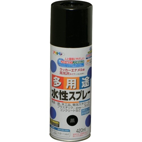 アサヒペン 水性多用途スプレー 420ML 黒