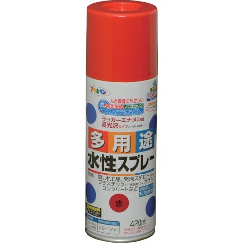 アサヒペン 水性多用途スプレー 420ML 赤