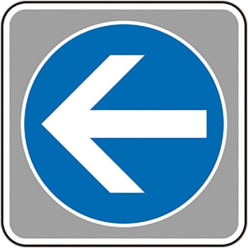 ユニット フロアカーペット用標識 矢印 青 小