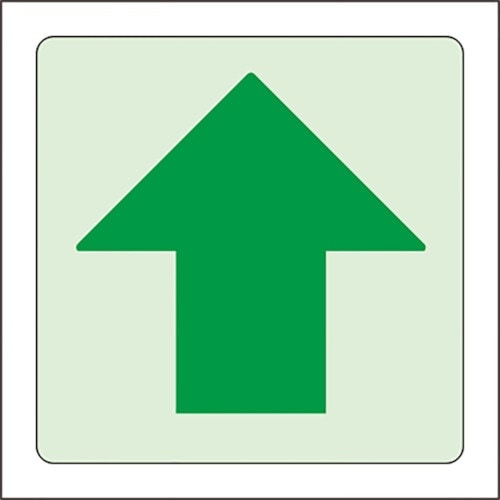 ユニット 低照度用床面蓄光ステッカー 上矢印