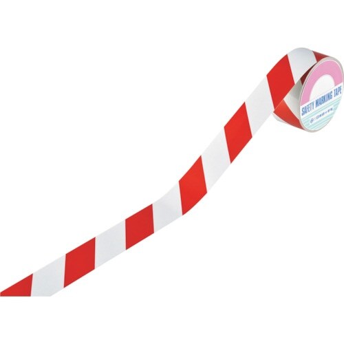 緑十字 ストライプ柄テープ(反射タイプ) 赤/白