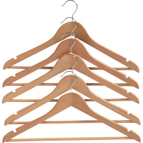 IRIS 543629 木製ハンガー5本組 MH−
