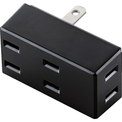 ELECOM フロントタップ 3個口 ブラック