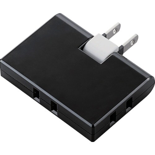 ELECOM コーナータップ 3個口 ブラック
