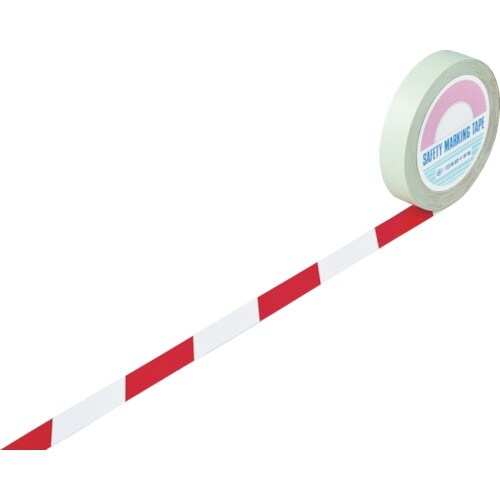 緑十字 ガードテープ(ラインテープ) 白/赤(トラ