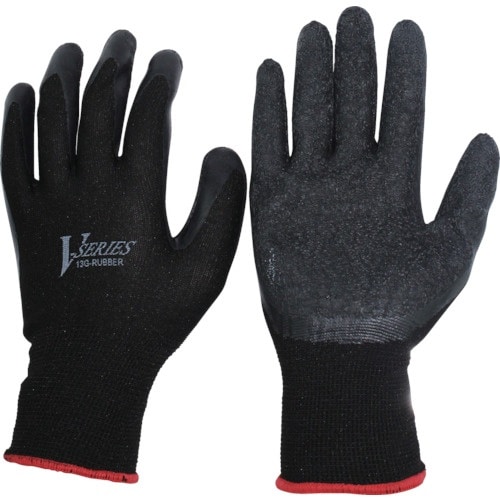 おたふく 天然ゴム背抜き手袋 ブラック M