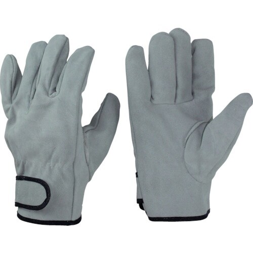 おたふく 革手袋 牛床革内綿マジック止