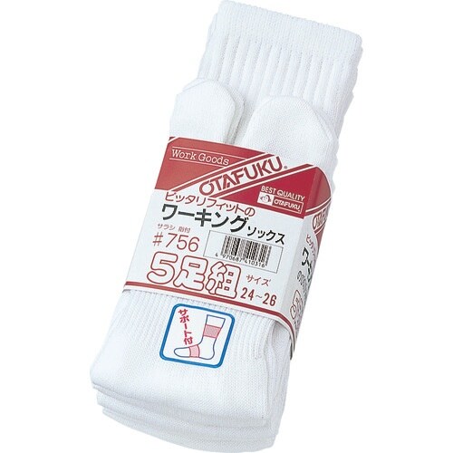 おたふく 756 フィットサラシ−白−タビ型・5足