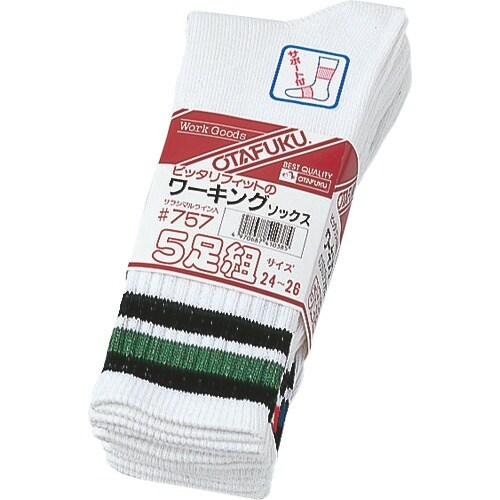 おたふく 757 フィットワーキングソックス 線入