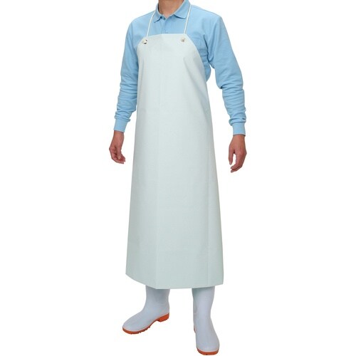 おたふく 6130 エステル 前掛 胸付白・ホワイ