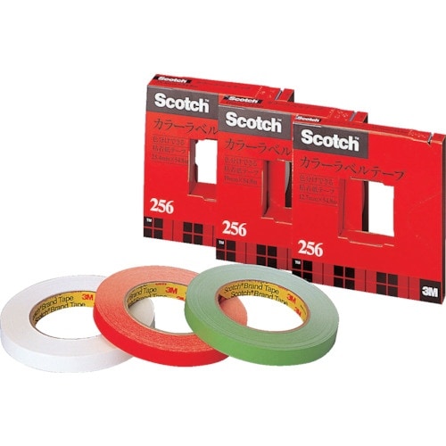 3M カラーラベルテープ256 ホワイト 25.4