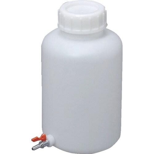 瑞穂 ポリタンク 広口瓶 ボールコック付 10L