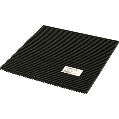 光 両面スジ入りゴム黒 10×300mm角