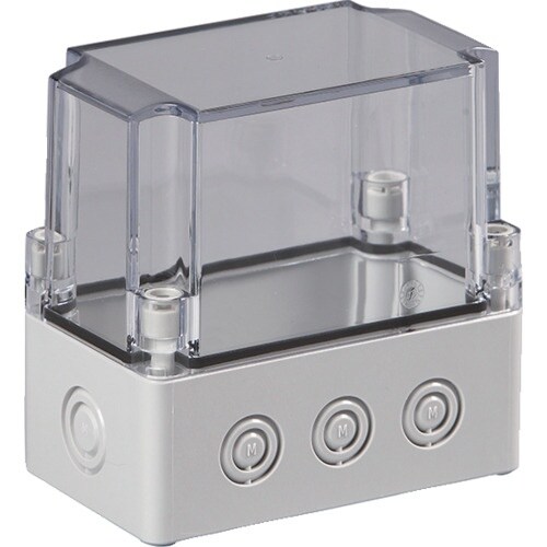 タカチ ノックアウト付防水・防塵ボックス 透明/ホ