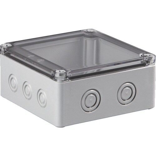 タカチ ノックアウト付防水・防塵ボックス 透明/ホ