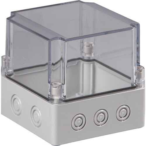 タカチ ノックアウト付防水・防塵ボックス 透明/ホ