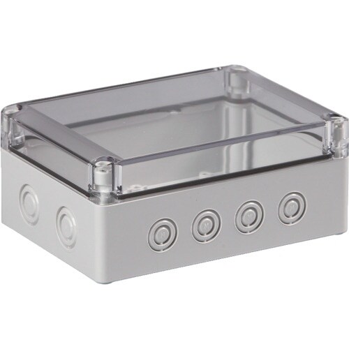 タカチ ノックアウト付防水・防塵ボックス 透明/ホ