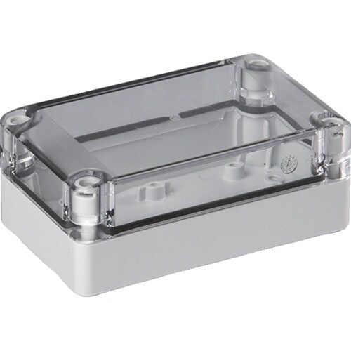 タカチ 防水・防塵ポリカボックス 透明/ホワイトグ