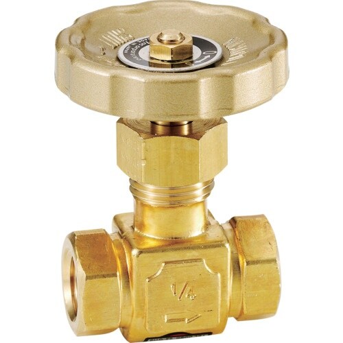 Fujikin 黄銅製ニードルバルブ1/8B