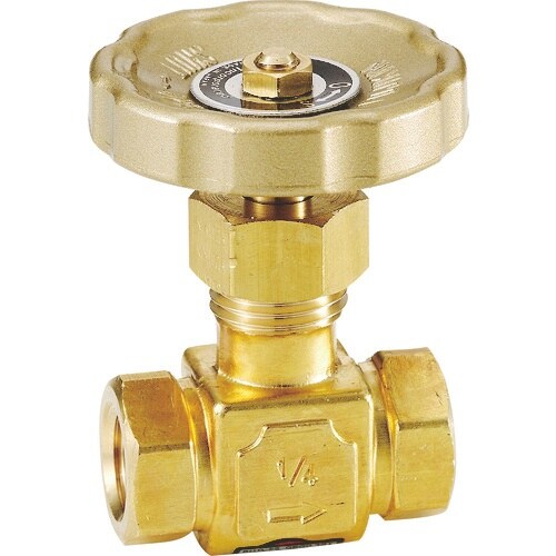 Fujikin 黄銅製ニードルバルブ1/4B