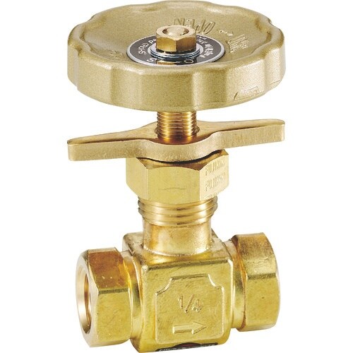 Fujikin 黄銅製ニードルバルブ1/4B プロ